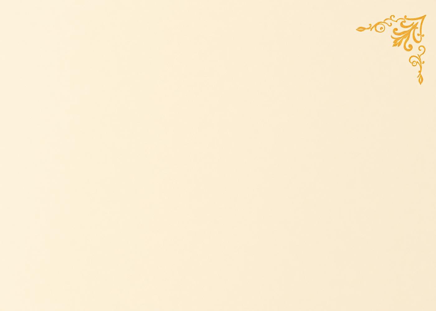 Cream archival paper with a gold ornamental corner motif
